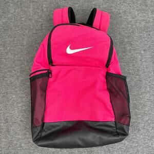 Nike Brasilia Backpack Pink Bookbag Laptop School Gym Overnight Bag Mesh Zip Up